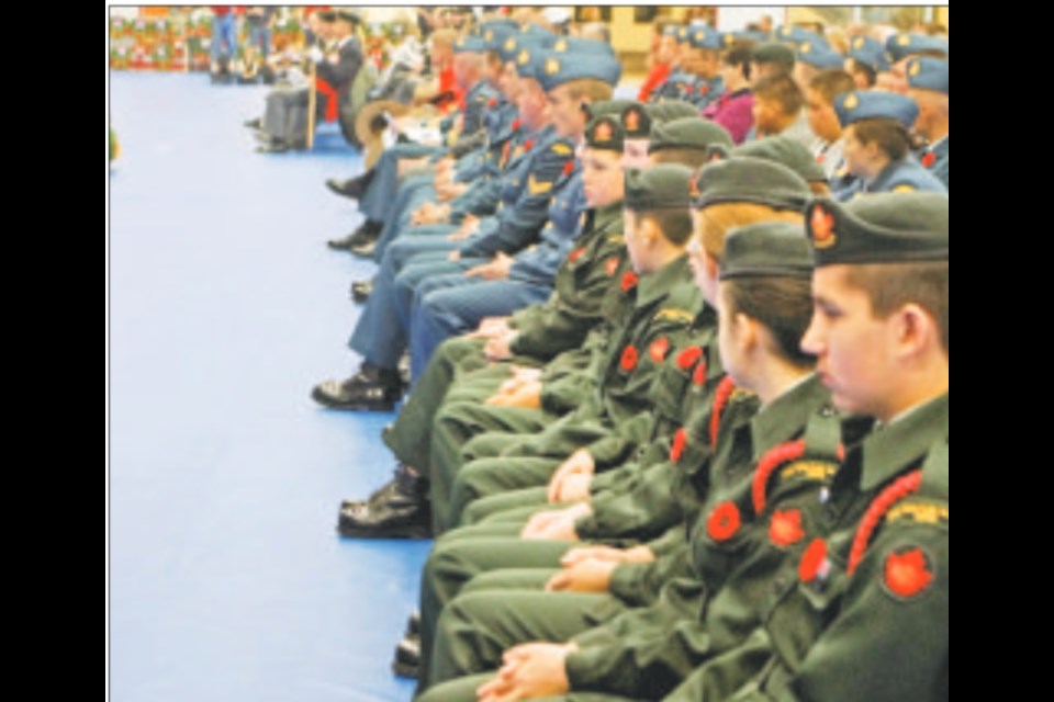 The 2013 Remembrance Day ceremonies were the first  time in Lac La Biche that the day was marked indoors at the Bold Center.