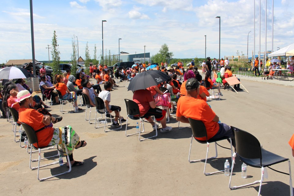 Attendees were encouraged to wear orange in honour of the children that never made it home. Photo by Robynne Henry.