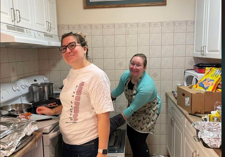 Kristen Shewchuk had the help of her cousin Jodi Brownlie as well as perogy maker Lorraine Martyn and other supporters for last week’s fundraiser that raised $2850 locally for Ukraine.
