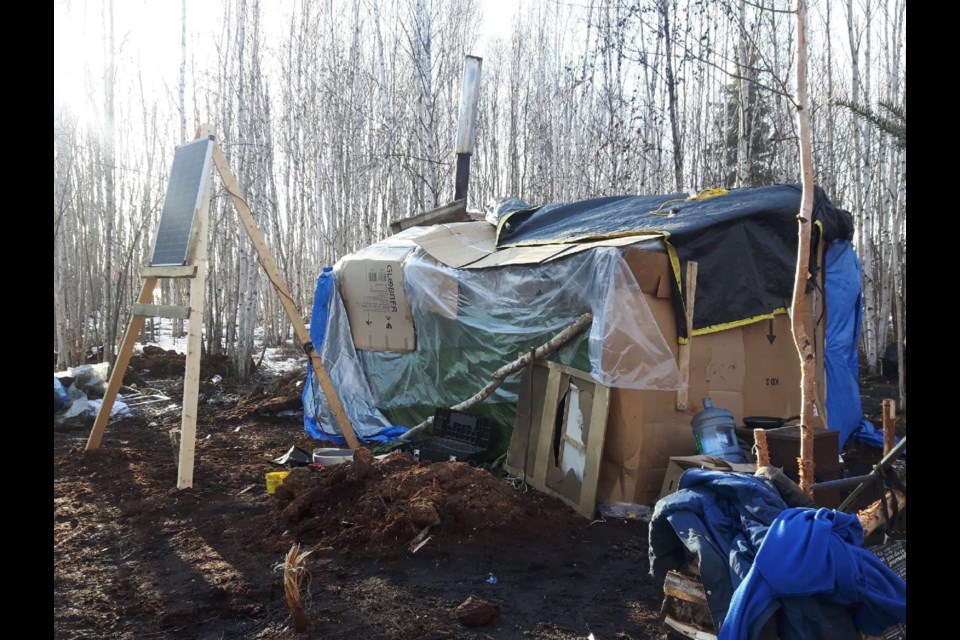 Shacks at a homeless encampment in Lac La Biche that was removed this past April. With the coming winter weather, officials with the local mens' shelter are hoping they can help avoid similar situations.