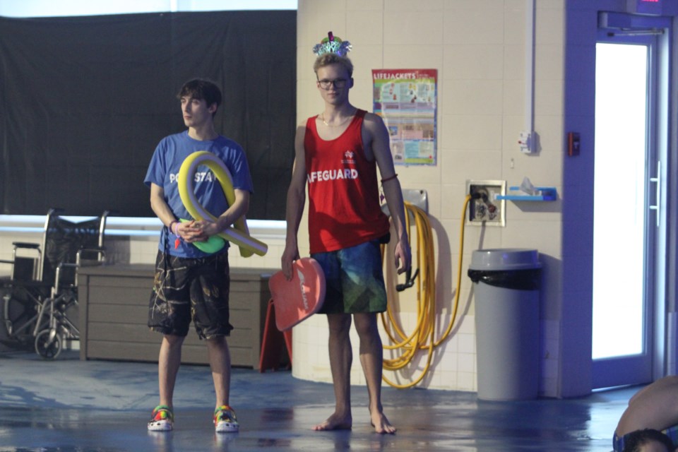 Life guards Tanyn Wahl and Sam Popham watch over swimmers