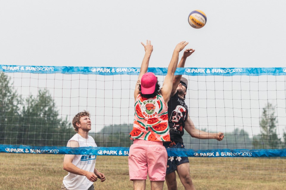 Action from the 2025 edition of the Cabin Cup beach volleyball tournament.