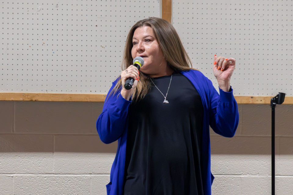Lisa Baker, a comedian and a musician, brought laughter at the St. Paul and District Chamber of Commerce's rodeo week kickoff dinner on Aug. 27.