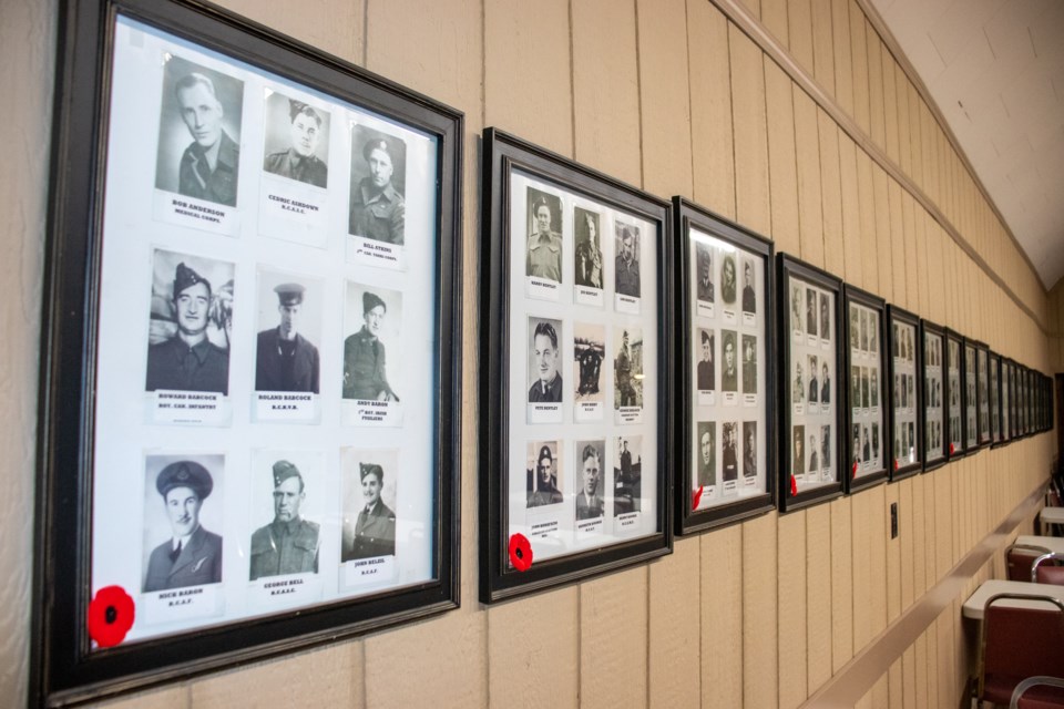 Over 100 names and faces of veterans are remembered at the Ashmont Royal Canadian Legion's hall.