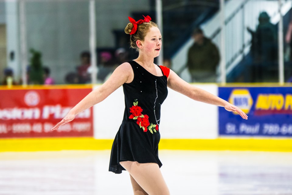 Figure skaters from the St. Paul Figure Skating Club showcases their skills during the Christmas Showcase at the Clancy Richard on Dec. 17.