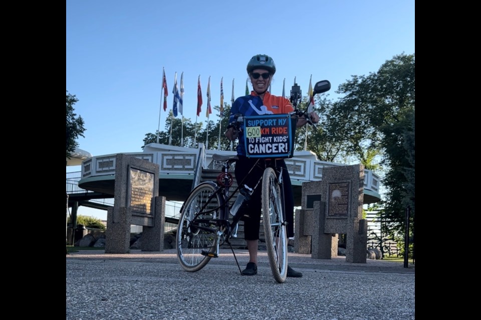 On August 8, Sue deMoissac rode her longest ride so far at 36.42 km. She hopes to reach a total of 5,000 km this year for the nine years she has been participating in the Great Cycle Challenge.