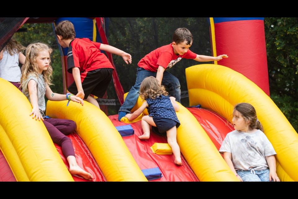 The bouncy houses became a popular attraction for kids during the Mallaig Madness event.