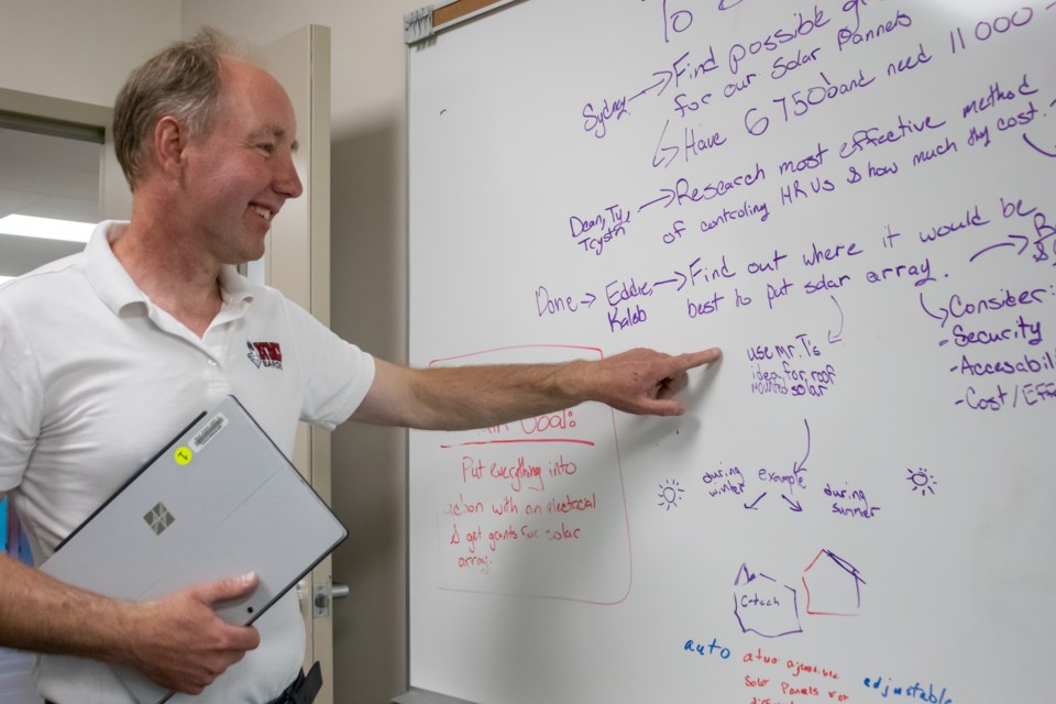 Robert Tymofichuk explains New Myrnam School's projects that began seven years ago are student-led that also involve seeking for funding and writing grant applications.