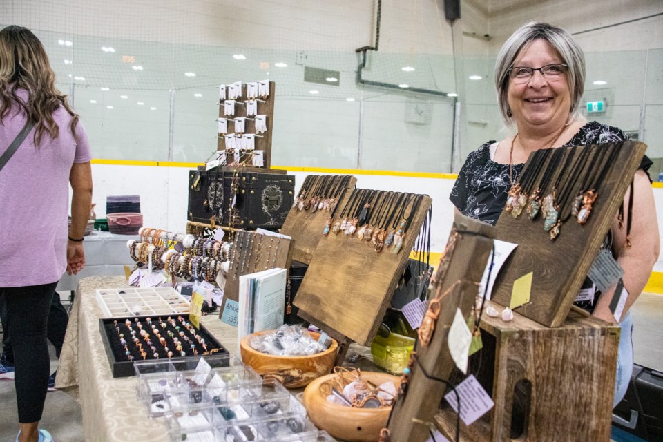 Darlene Brousseau, who sells copper woven gemstone jewelry, made the drive from St. Paul to Saddle Lake on Aug. 2 for the community market. She said there are such "supportive and loving people here."