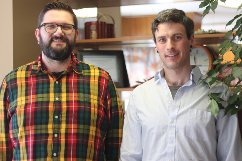 Curtis Isley (left) and Caleb Anacker, facilitators for St. Paul Men, Let's Talk program. One of the goals of the program is to break down the stigma around men's mental health.