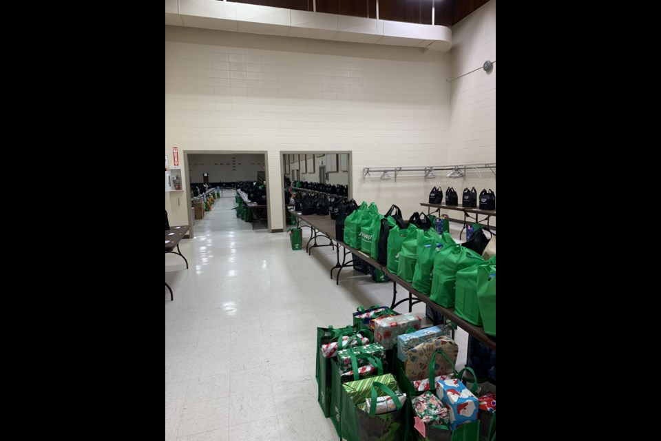 For this year's Community Christmas Hampers program, 229 hampers were packed for 184 families.