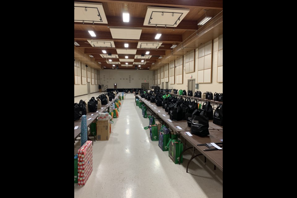 For this year's Community Christmas Hampers program, 229 hampers were packed for 184 families.