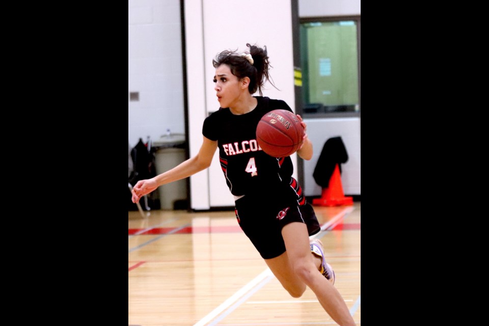 The Ashmont Falcons girls' team took on the St. Paul Regional High School Saints during the semi-finals of the St. Paul Athletic Association (SPAA) playoffs on March 1. The Falcons won the game and will play against Glendon on Monday for the SPAA championship.