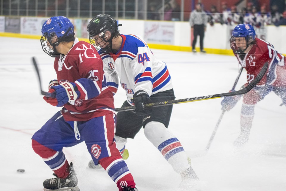 The St. Paul Canadiens have been getting some pre-season practice, welcoming the Vegreville Rangers to the Clancy Richard Arena on Sept. 23. The home team won 8-1. 