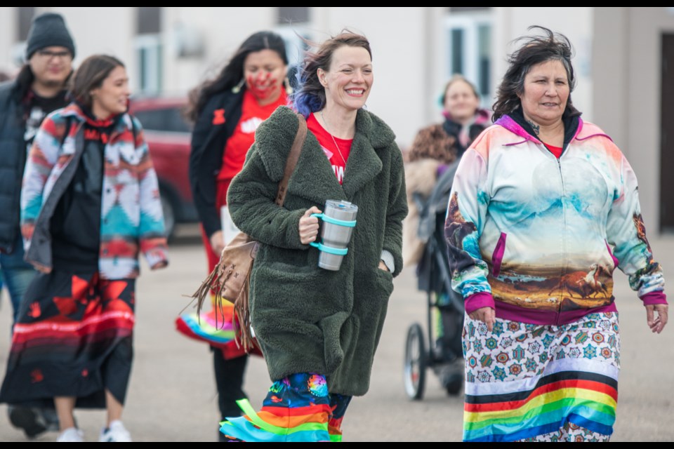Following the MMIWG2S conference held earlier the day on Oct. 4, members of the community walked down the St. Paul main street to raise awareness and to honour the lost.