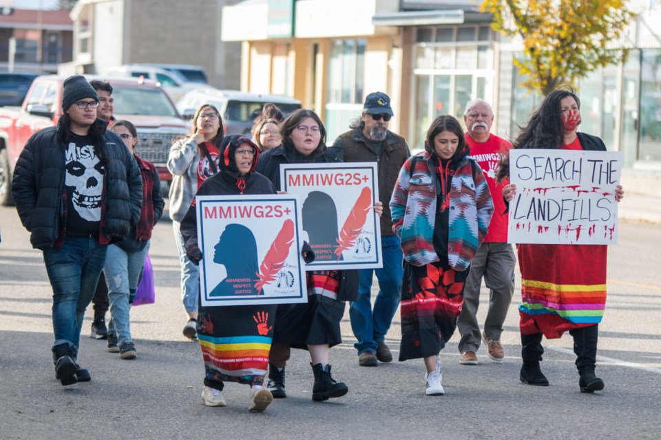 Following the MMIWG2S conference held earlier the day on Oct. 4, members of the community walked down the St. Paul main street to raise awareness and to honour the lost.