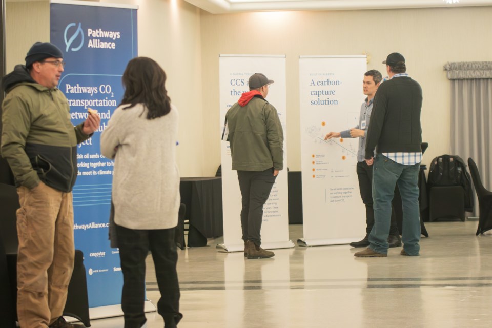 Residents of Cold Lake attend the information session by Pathways Alliance at the City of Colk Lake on Oct. 25, offering insight into the Alliance's proposed carbon capture storage project.