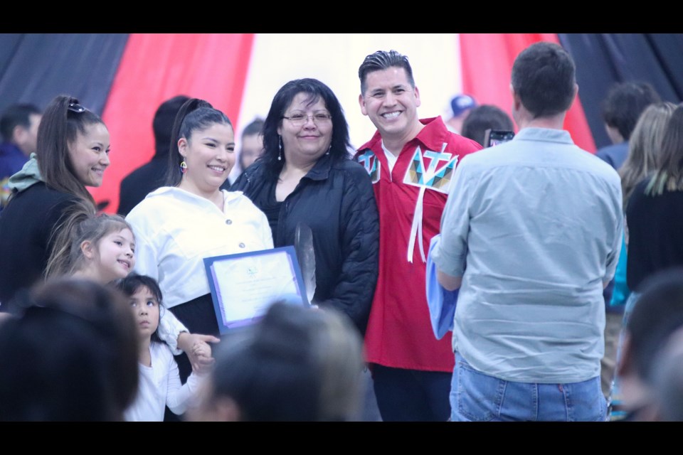 Families took time to take photos and celebrate educational achievements during the 19th Biennial Education Authority Round Dance in Saddle Lake. 