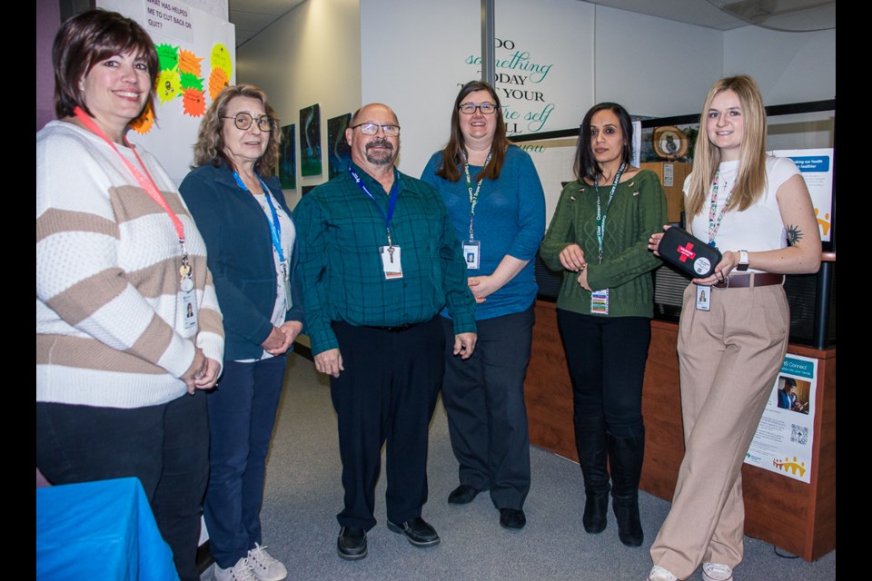 Offices across the Lakeland recognized National Addictions Awareness Week, which ran from Nov. 19 to 25 by hosting open house events. From left to right are Tania, Linda, Brian, Tracy, Asya, and Samantha, with the Addiction and Mental Health - Adult and Youth office in St. Paul. 