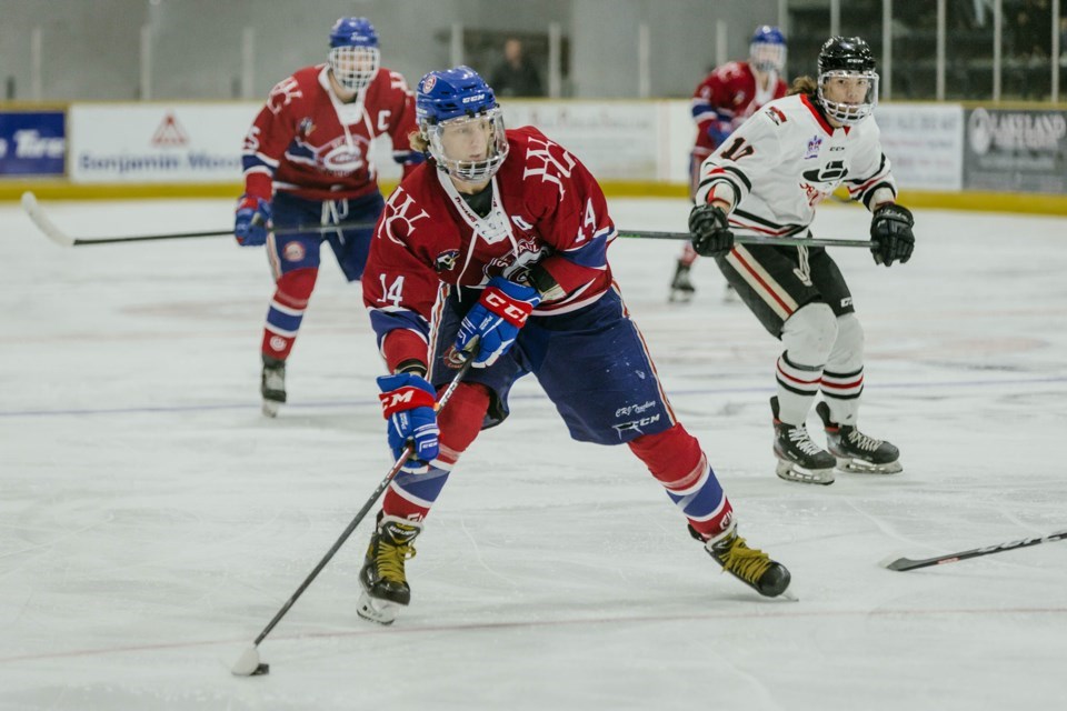 Isaak Watters is pictured during the 2022 season. Watters has been named the new captain of the St. Paul Canadiens' Jr. B team.