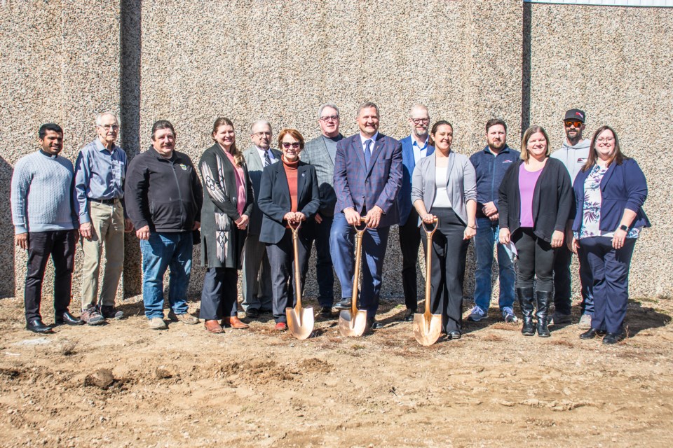 Delegates were present at the sod turning ceremony at Mallaig School on April 10, including representatives from the County of St. Paul, St. Paul Education, and the provincial government. 
