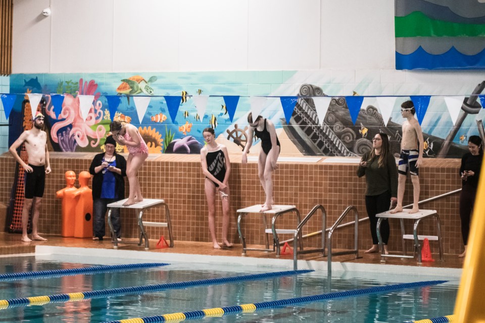 Barracuda swimmers prepares to take the plunge.