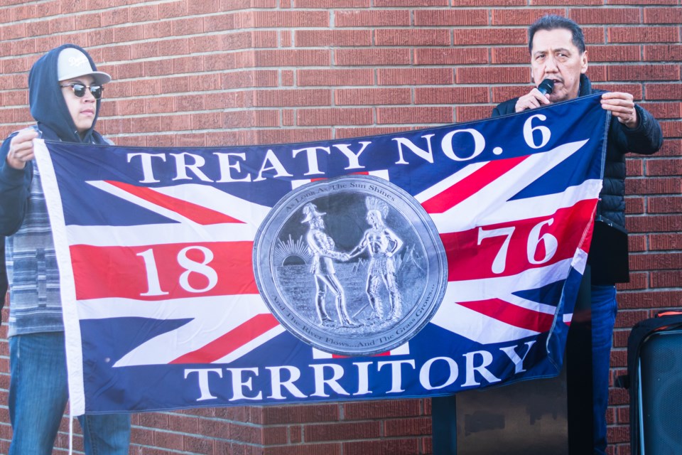 Portage College raises, for the first time, the Treaty 6 flag on Nov. 4 at the St. Paul campus.