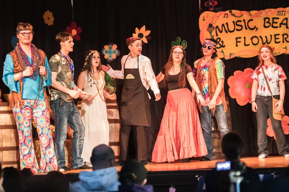 On March 20, students in Grade 9 to 12 at École Notre Dame High School (NDHS) presented the first show of the "Groovy" production to the Bonnyville community.