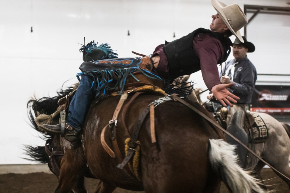 On Jan. 27, during the second annual St. Paul Rough Stock Rodeo at the Ag Corral, over 70 competitors from across the Lakeland and beyond competed across all categories, such as the saddle bronc.