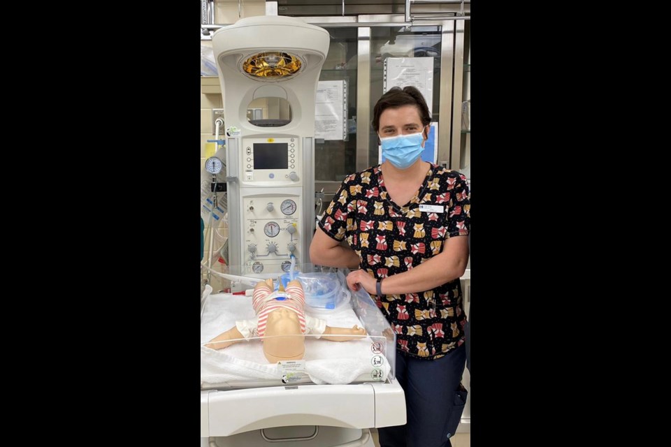 Lisa Boykiw at a training lab. The Smoky Lake woman earned a 4.0 GPA in her final year at Portage College's LPN program. A student at the college's St. Paul campus,  Boykiw's efforts also earned her a provincial award.