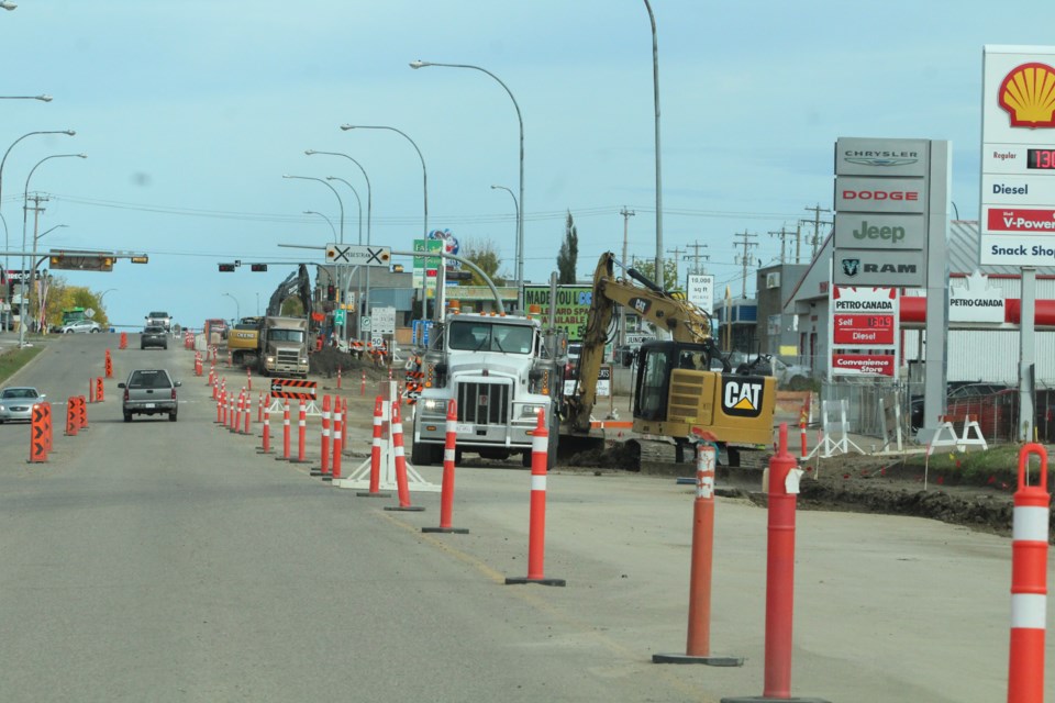Construction crews on Phase 1 of the three-part Lac La Biche streetscape project ran into some underground contamination.