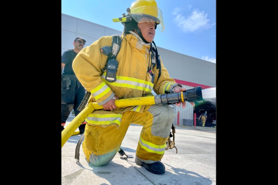 Instructor Mohamed Moghrabi  Front – FF Jefferson Jariol  during recent Core Competency training