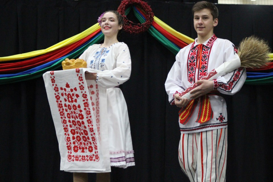 Chloe Katerynch and Dennis Shymchuk make their way across the stage during Privit. Photo by Robynne Henry. 