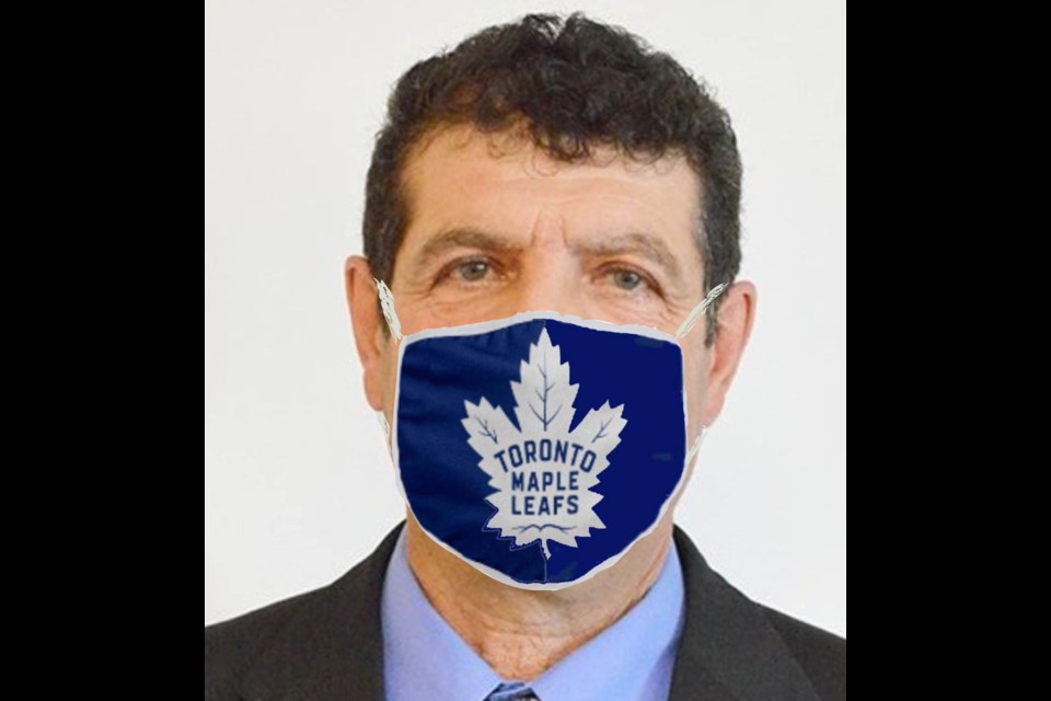 In this photo illustration created by the Lac La Biche POST, Mayor Omer Moghrabi is seen in what would be his ideal face mask.      Photo illustration: Rob McKinley