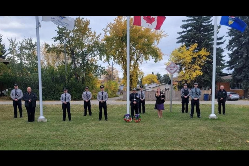 Peace officers, cadets and local officials took part in the Sept. 26 Police and Peace Officer Memorial Day ceremony in Lac La Biche.