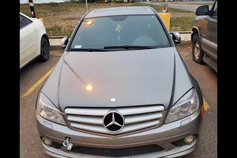 A Mercedes C-300 that Bonnyville RCMP's GIS say is part of a drug-related investigation.         RCMP photo