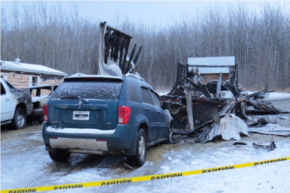 The burned remains of a mobile home where the remains of a woman were found last December in Boyle.      Image Bryan Taylor/AA