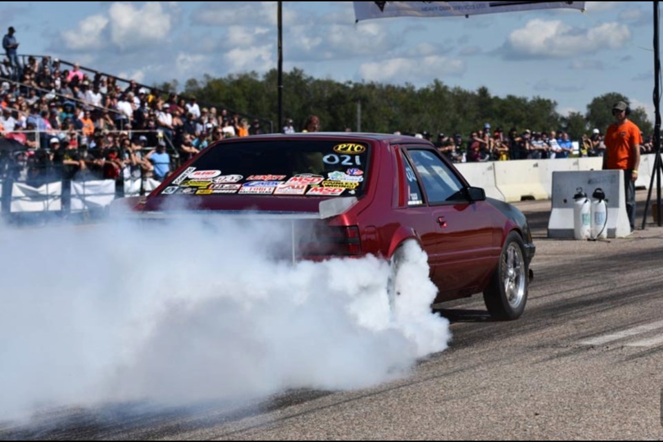 Just getting warmed up. Race fans... and race rookies are welcome at the upcoming Gear Grabbers drag race weekend at the Bonnyville airport.