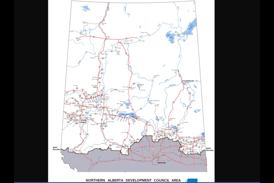 The area covered by the NADC is primarily Edmonton-north, covering an area of more than 250,000-square kilometres.