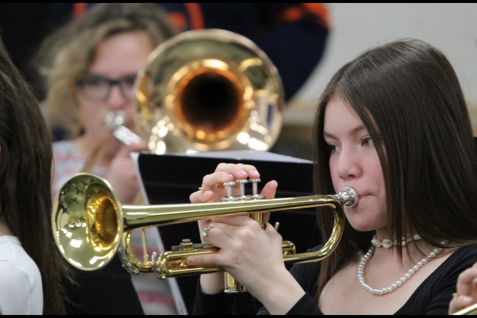 Aurora student Natalia Lewis was part of the junior high school band performances last week during the Lac La Biche and District Music Festival.