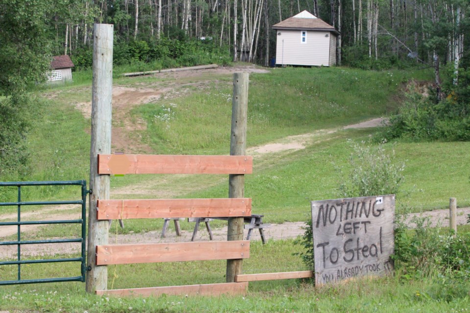 A property owner’s sign outside this Elinor Lake area driveway in Lac La Biche County says it all for many rural Alberta residents. 