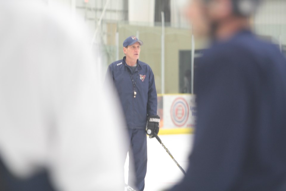 Former Edmonton Oiler and current Portage Voyageur assistant coach Kevin McClelland has been helping with pre-season conditioning camps at the Bold Center.        Image: Rob McKinley