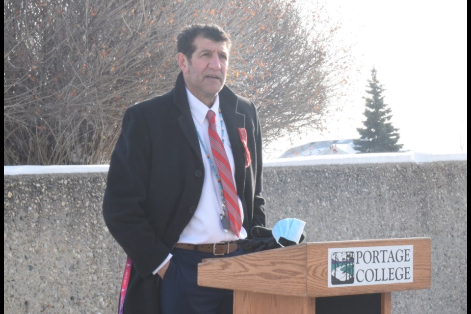 Lac La Biche Mayor Omer Moghrabi speaks about the importance of Metis history, culture and education n the future growth of the region.   Image Bianca Mazziotti.