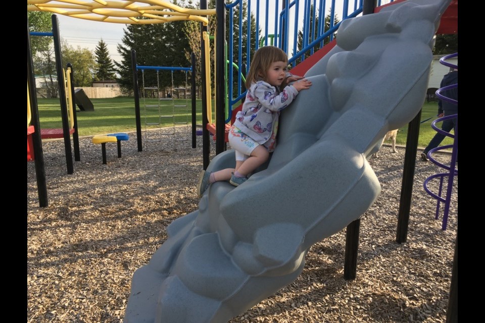 Children enjoyed the reopening of playgrounds in St. Paul on Friday evening. Meredith Kerr photo