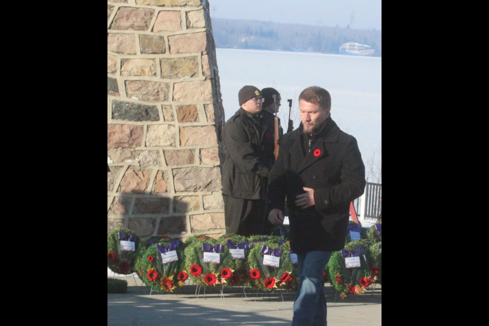 Lac La BIche County Mayor Paul Reutov presented wreath on behalf of the municipality.