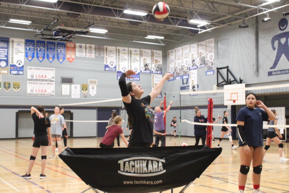 Girls between the ages of 12 and 14 were taking part in two tryouts for the Plamondon Volleyball Club (PVC). The first tryout took place at Ecole Beausejour and the second was at the Bold Center. Of the 30 hopefuls, coaches will select just 12.