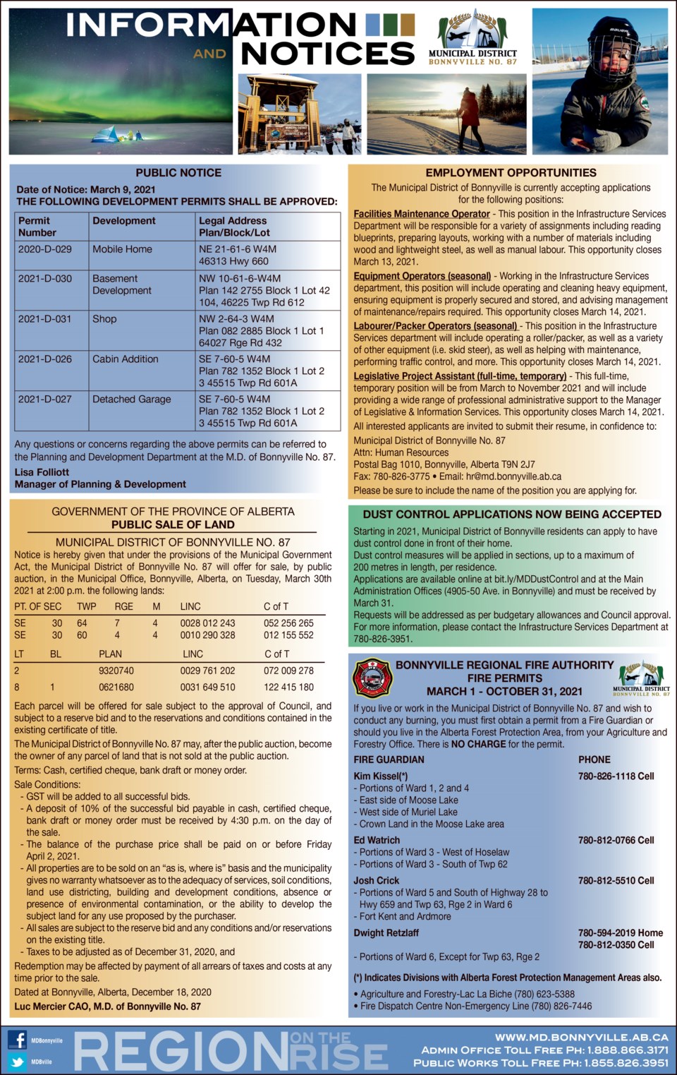 MD of Bonnyville Weekly 1 March 9, 2021