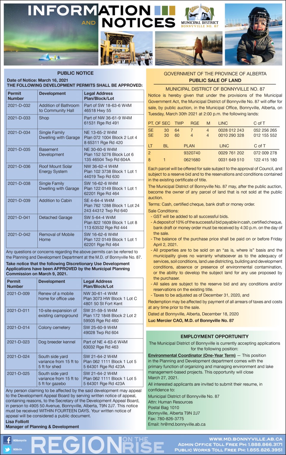 MD of Bonnyville Weekly 2 March 16