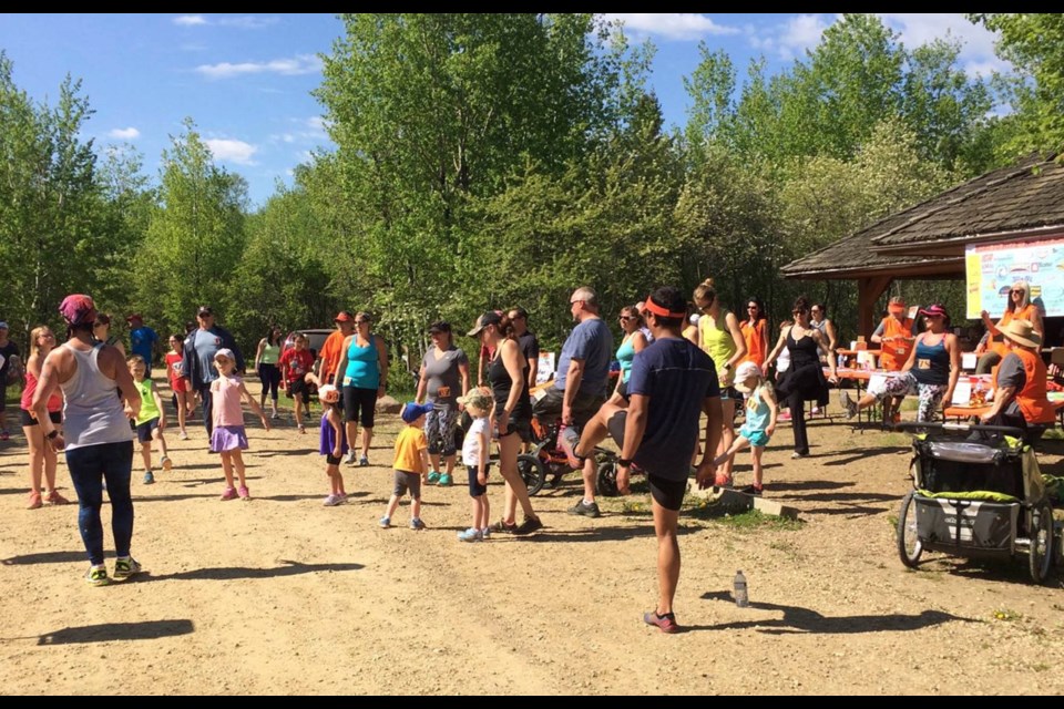 Participants at a recent Road To Hope Fun Run fundraiser at Lac La Biche's Churhcill Park.  This year's fun run, plus the annual golf tournamament and other fundraisers have been cancelled. The organization is still accepting donations through its website.