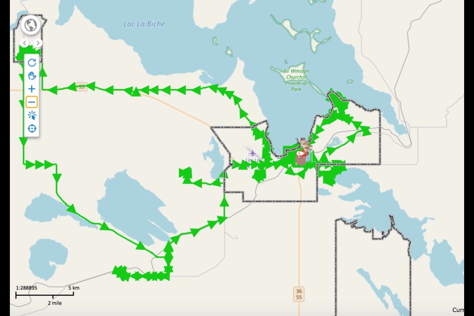 Starting at 5 pm Tuesday, Santa and Lac La Biche County's Community Peace Officers will be criss-crossing large sections of the community.